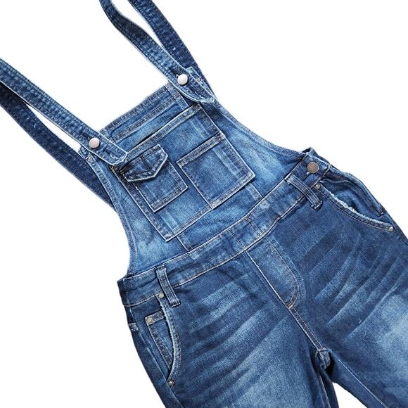 Free People denim overalls blue washed womens size 24 - Picture 2 of 11